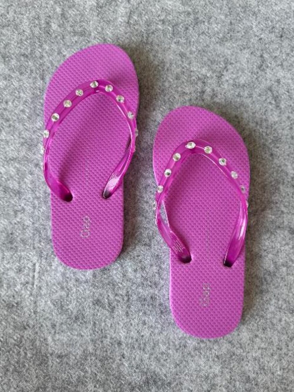 Gap Kids Pink Rhinestone Jelly Flip Flops Girls Size 12/13 Summer Beach Sandals